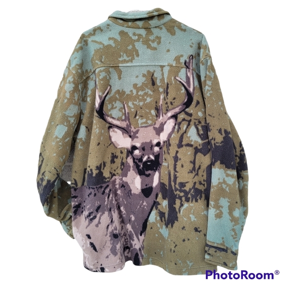 Mountain Ridge Deer Buck Fleece Shacket - Picture 4 of 6